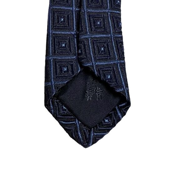 Brooks Brothers navy blue print pure silk tie - Picture 6 of 8